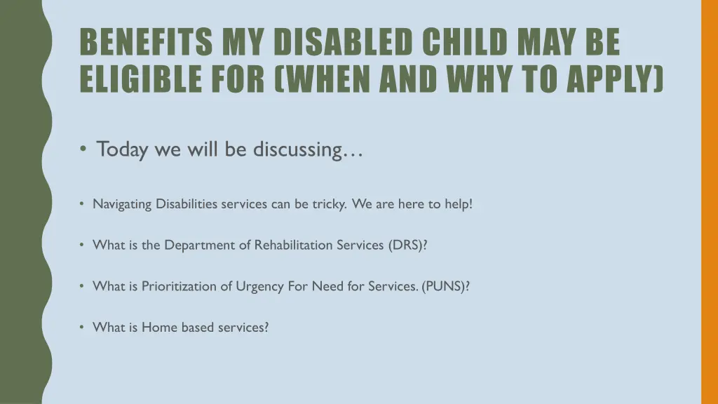 benefits my disabled child may be eligible