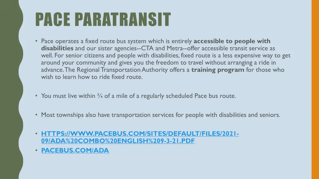 pace paratransit