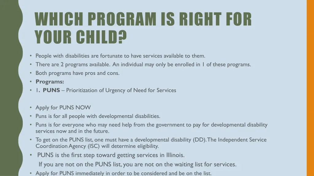 which program is right for your child