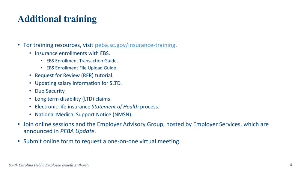 additional training