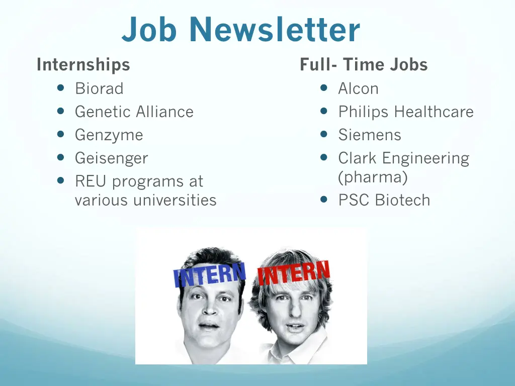 job newsletter internships biorad genetic