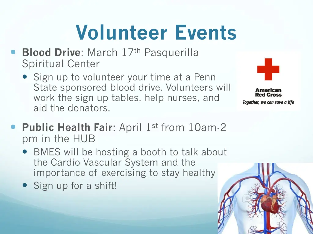 volunteer events blood drive march