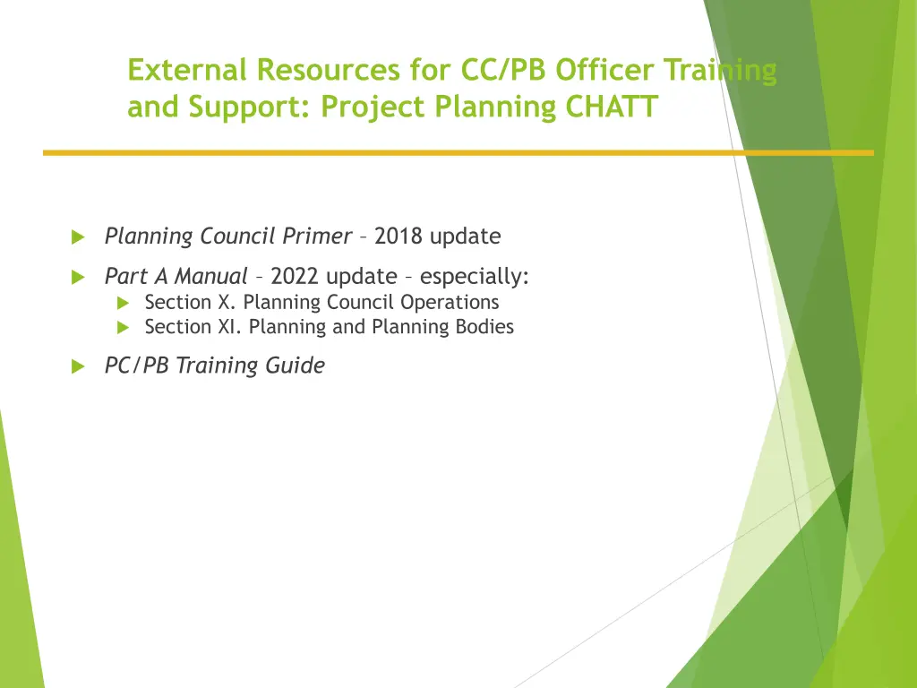 external resources for cc pb officer training