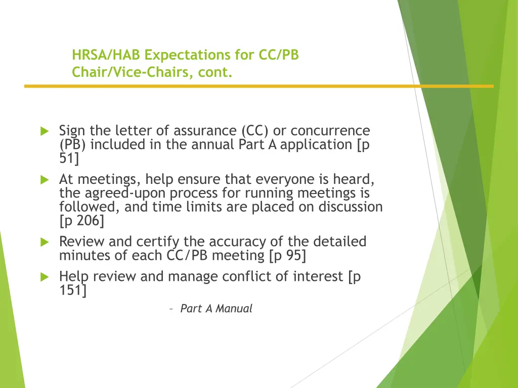 hrsa hab expectations for cc pb chair vice chairs