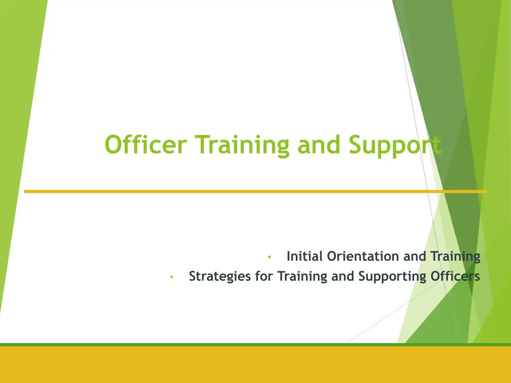 officer training and support