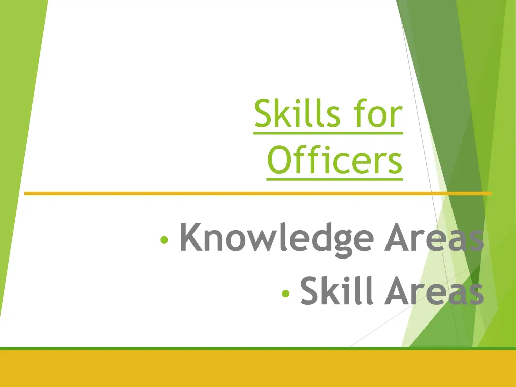 skills for officers