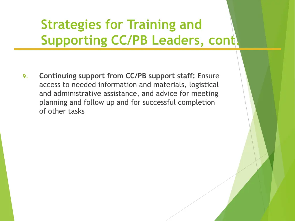 strategies for training and supporting 2