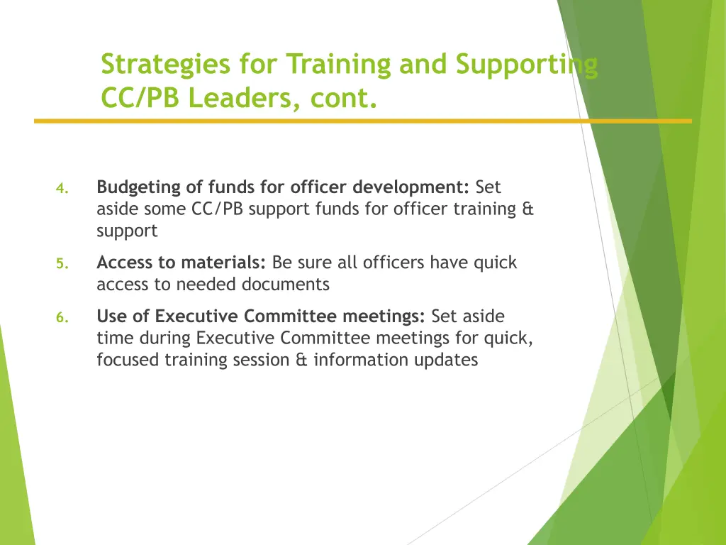strategies for training and supporting