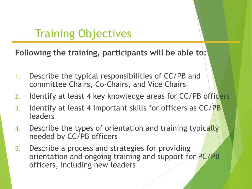 training objectives