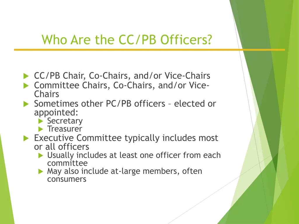 who are the cc pb officers