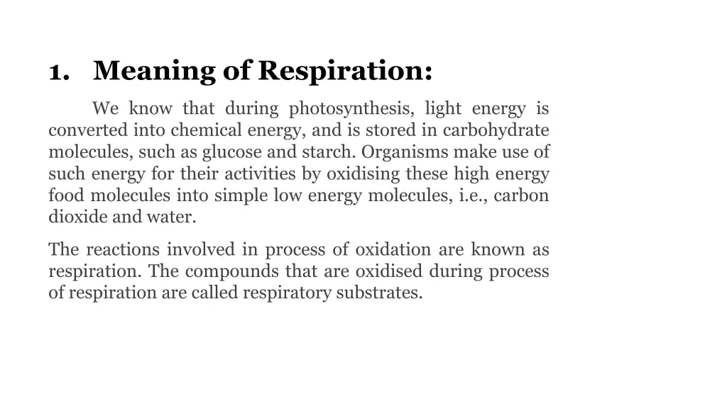 1 meaning of respiration
