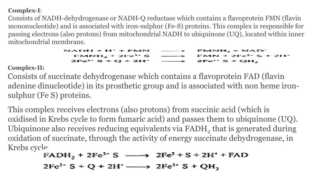 complex i consists of nadh dehydrogenase or nadh