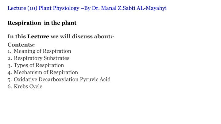 lecture 10 plant physiology by dr manal z sabti