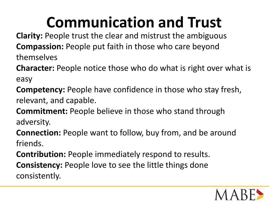 communication and trust clarity people trust