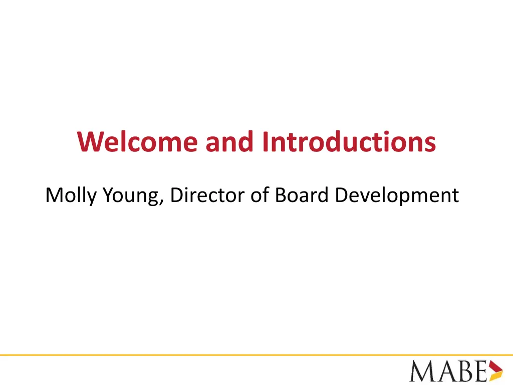 welcome and introductions