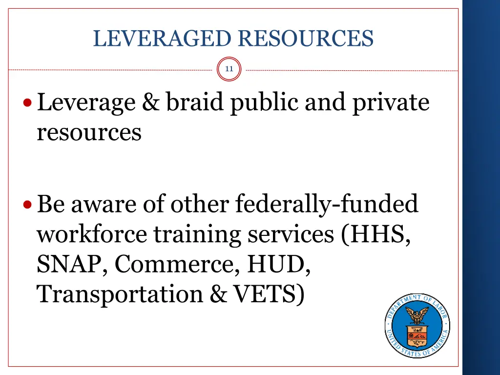 leveraged resources