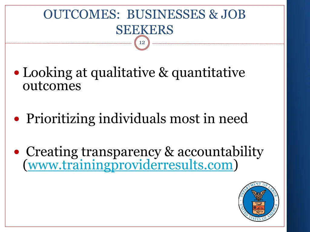 outcomes businesses job seekers 12