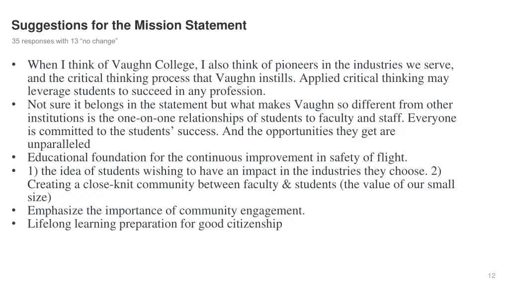 suggestions for the mission statement