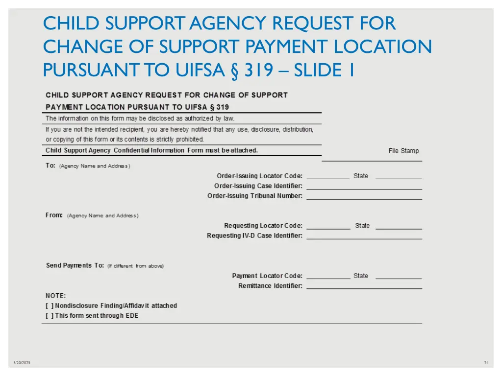 child support agency request for change