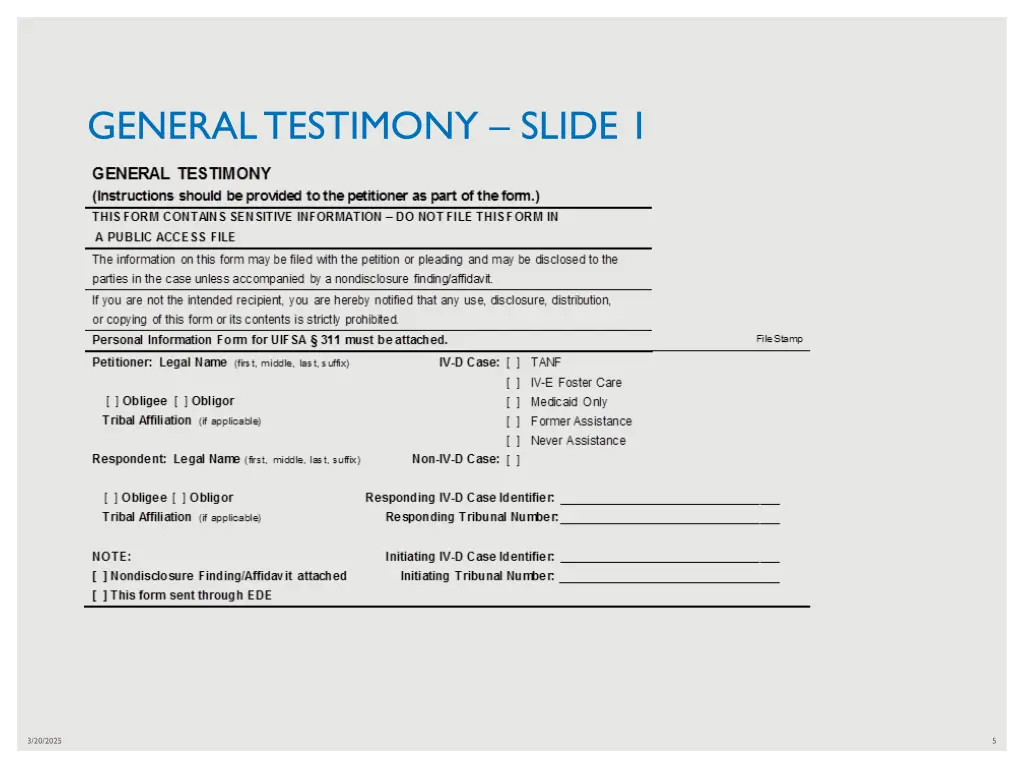 general testimony slide 1