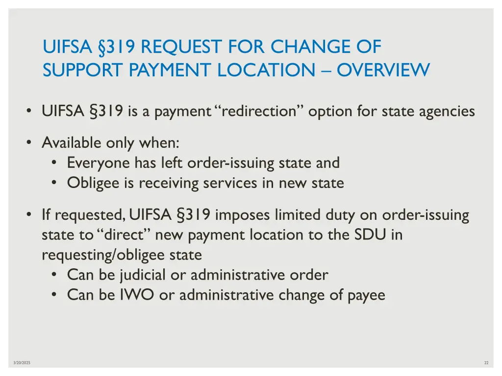 uifsa 319 request for change of support payment