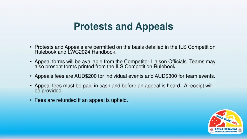 protests and appeals