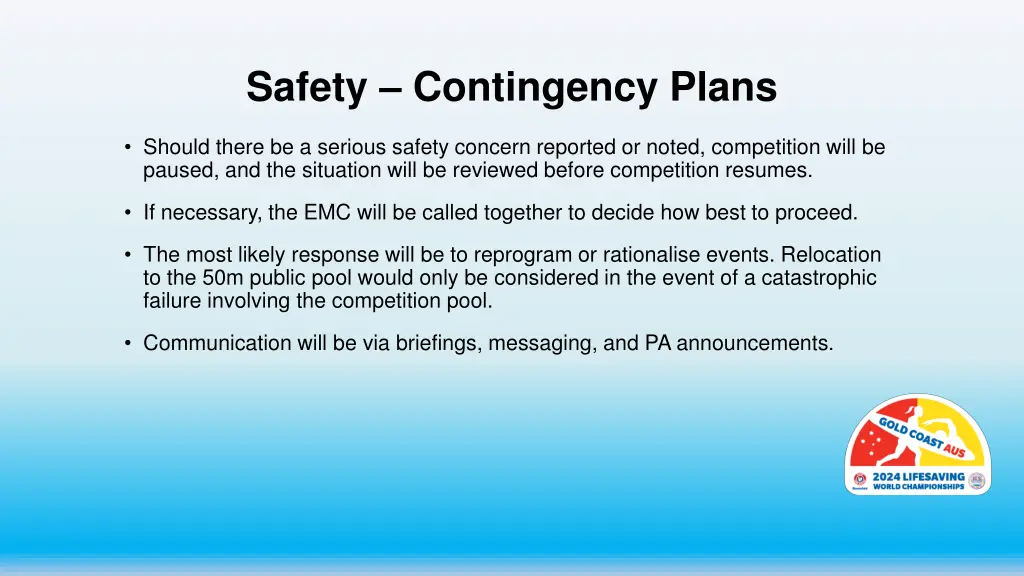 safety contingency plans