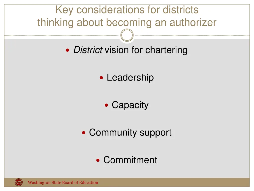 key considerations for districts thinking about