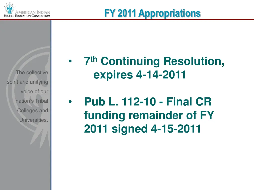 fy 2011 appropriations
