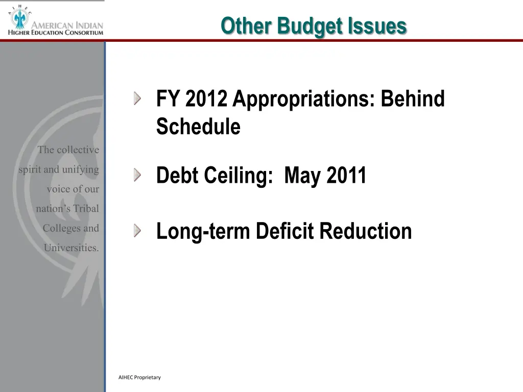 other budget issues