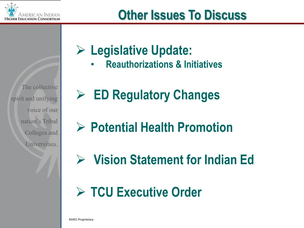 other issues to discuss