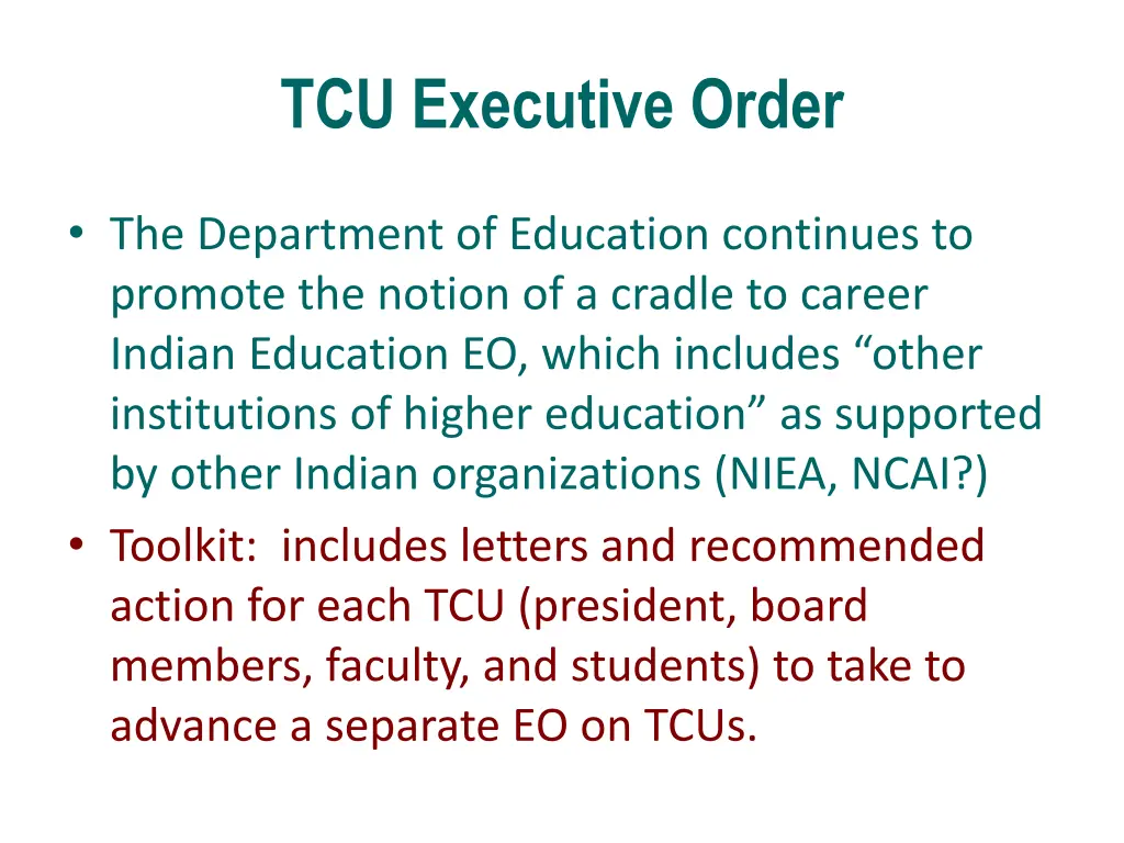 tcu executive order