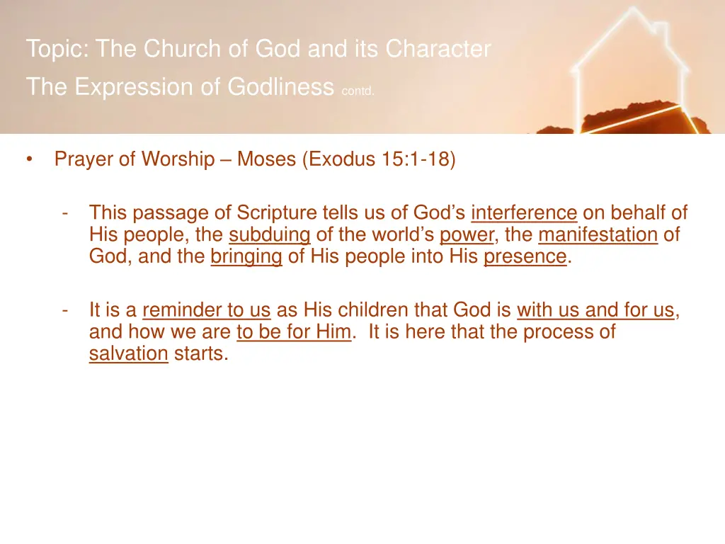 topic the church of god and its character 1