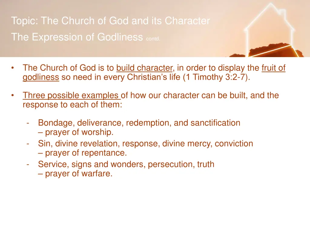 topic the church of god and its character 4