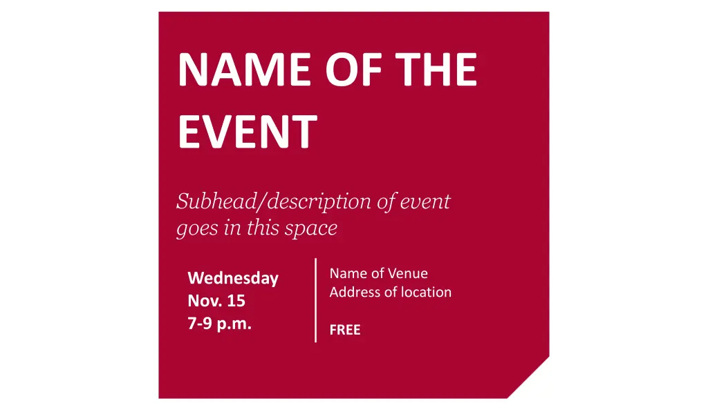 name of the event