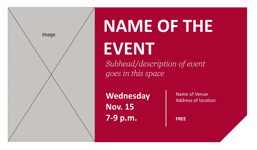 name of the event subhead description of event 1