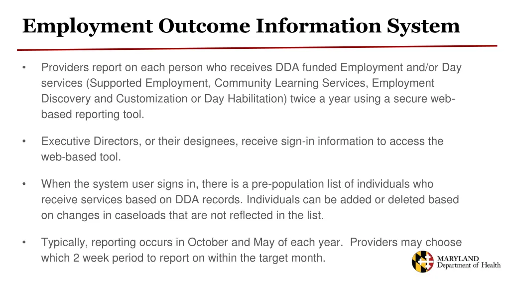 employment outcome information system 1