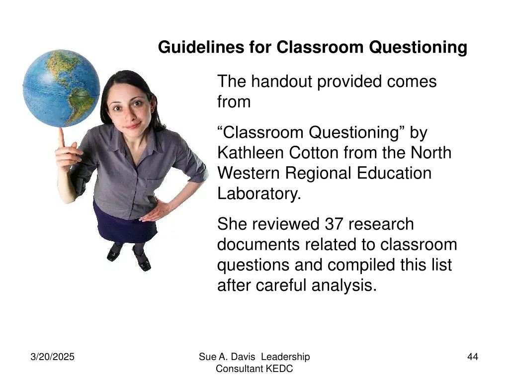 guidelines for classroom questioning