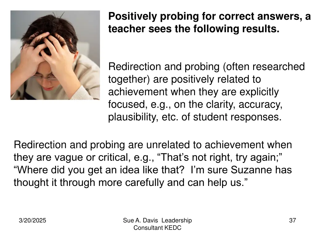 positively probing for correct answers a teacher 1