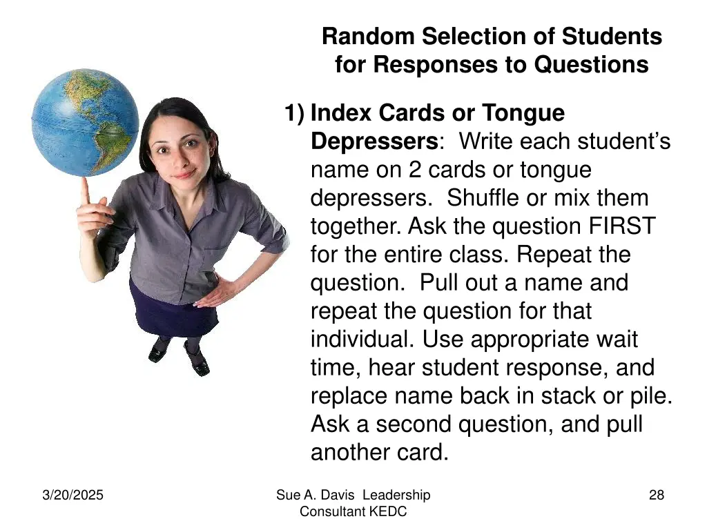 random selection of students for responses 1