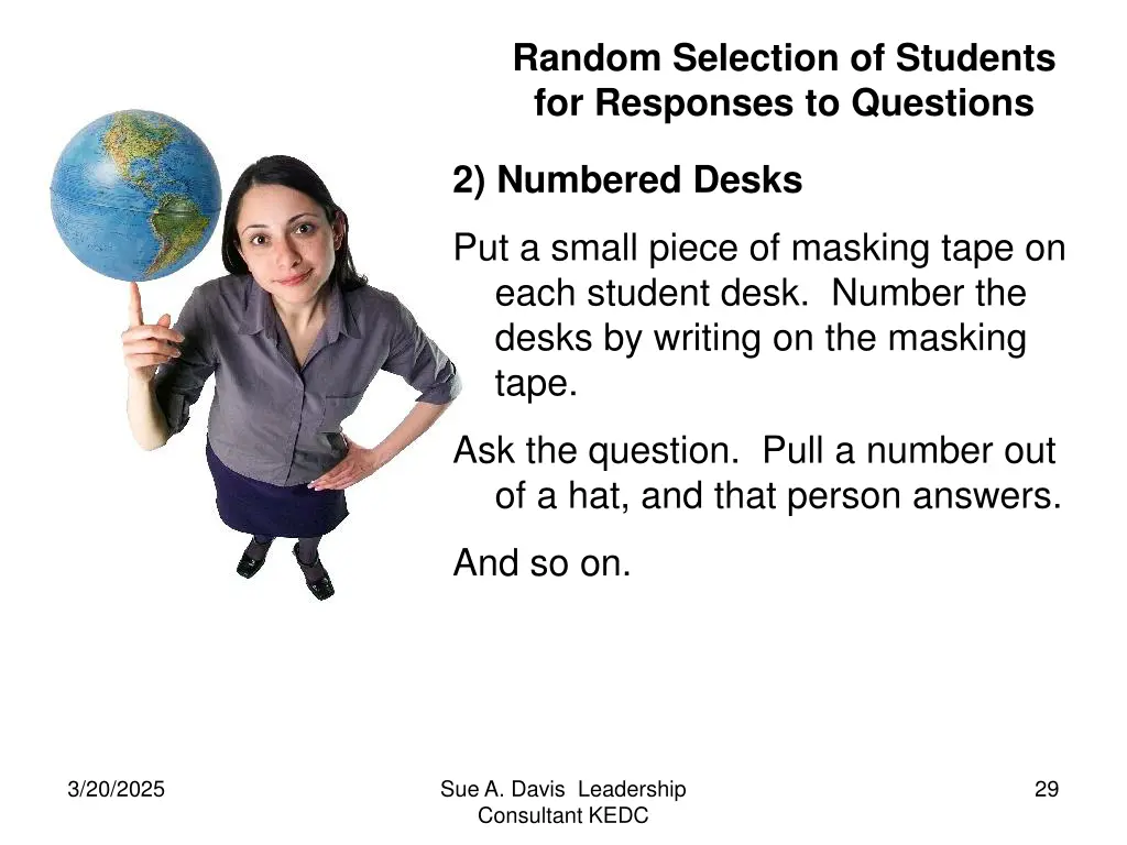 random selection of students for responses 2