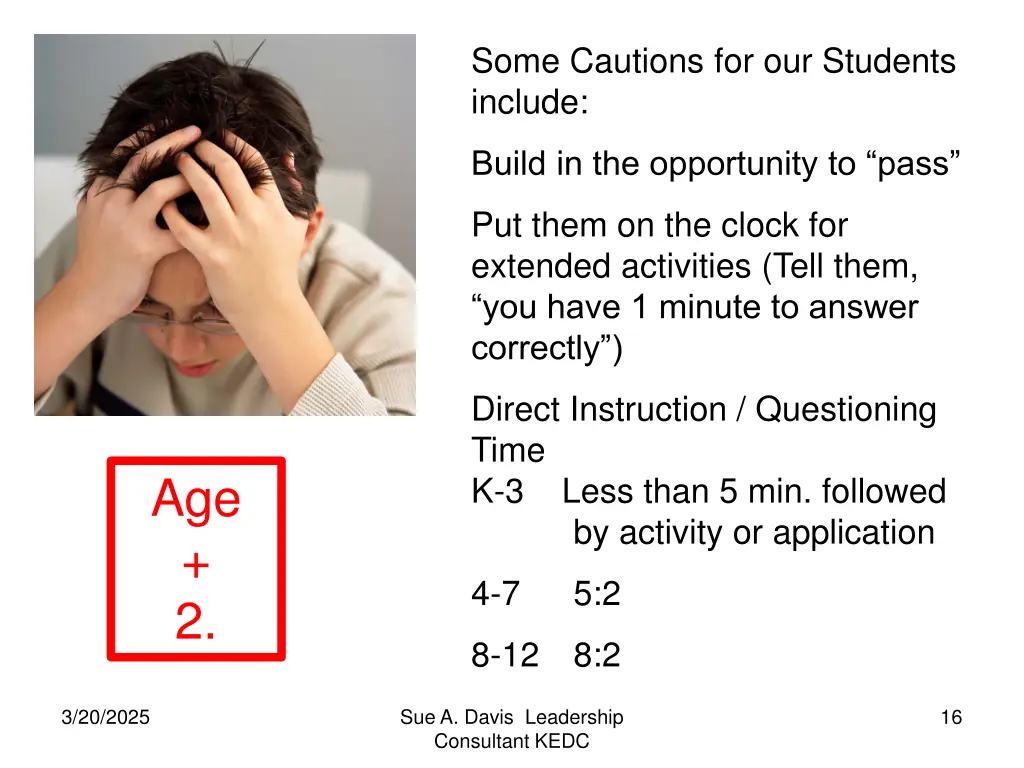 some cautions for our students include