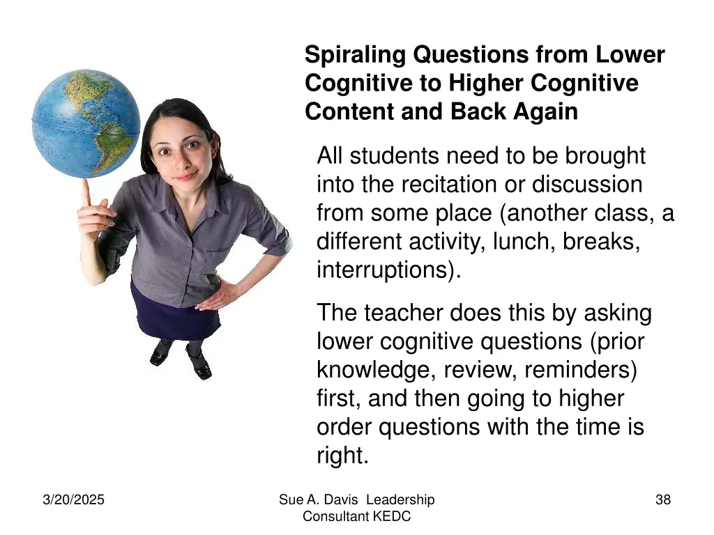 spiraling questions from lower cognitive