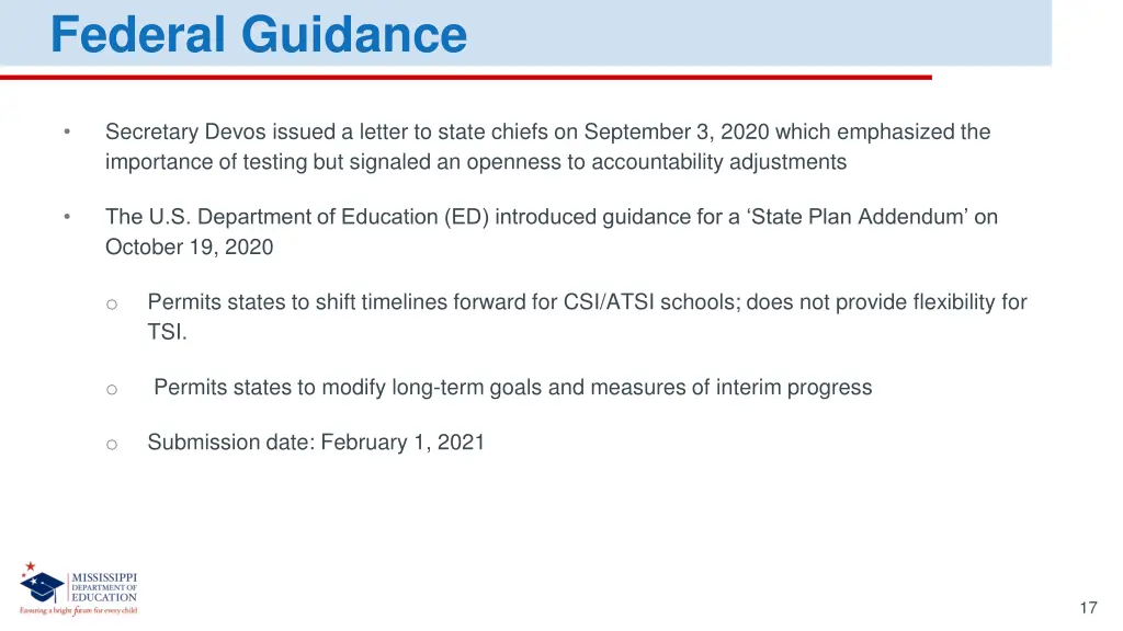 federal guidance