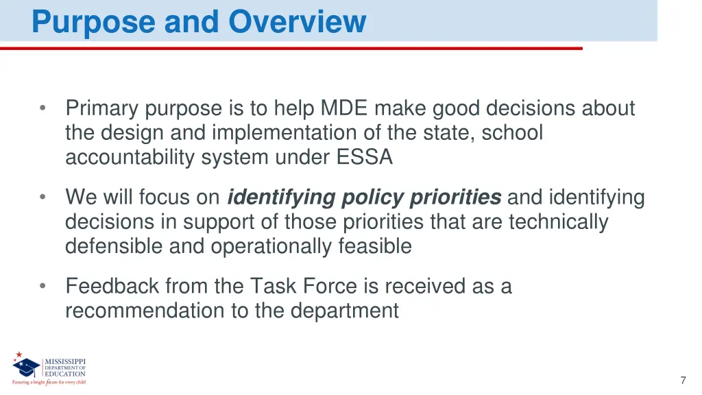 purpose and overview