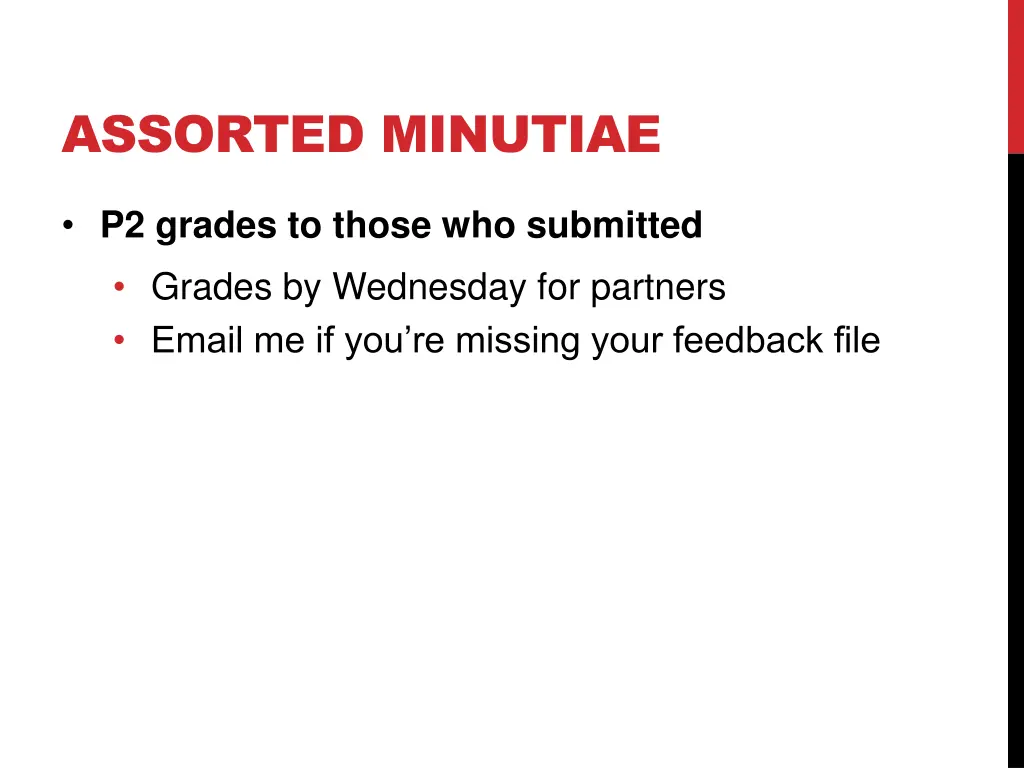 assorted minutiae
