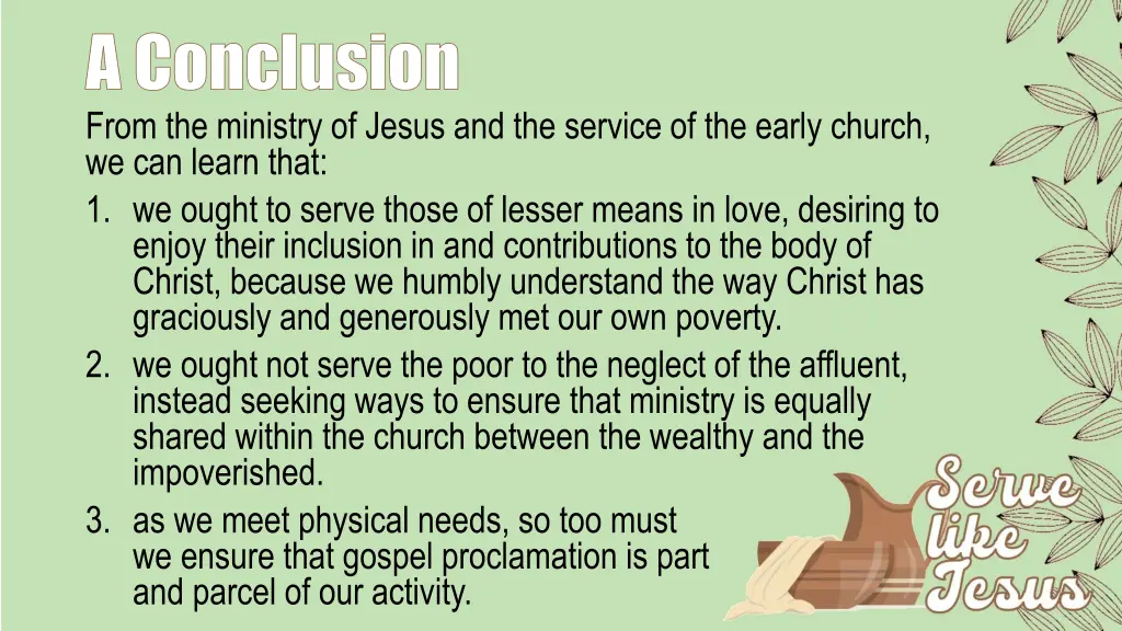 a conclusion from the ministry of jesus