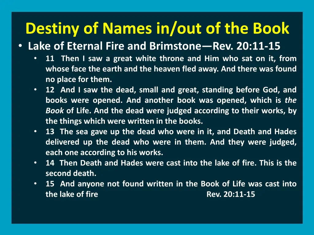 destiny of names in out of the book lake