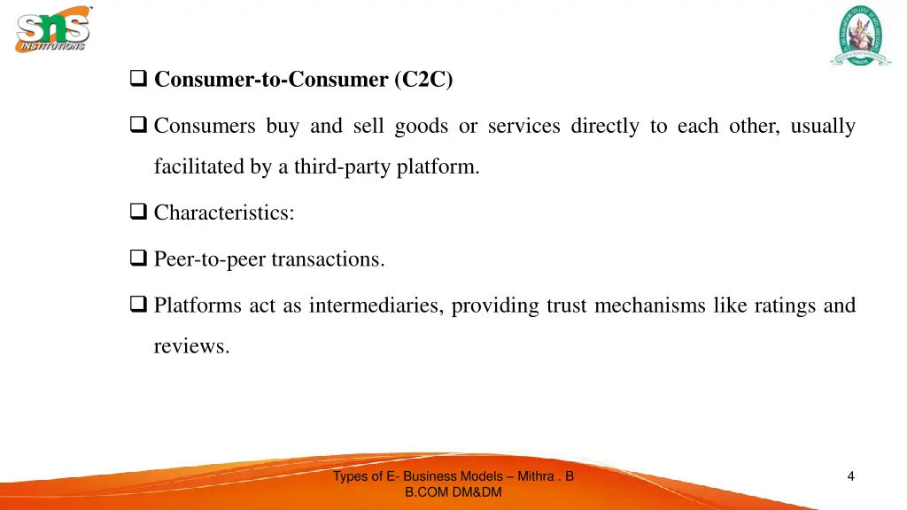 consumer to consumer c2c