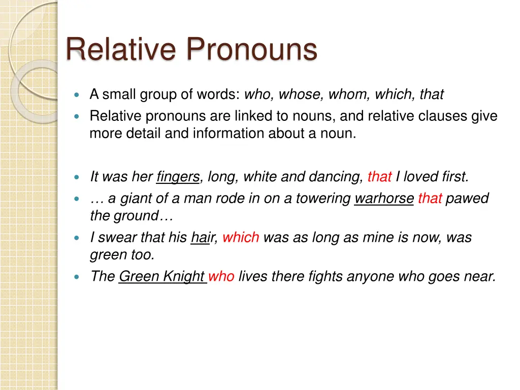 relative pronouns